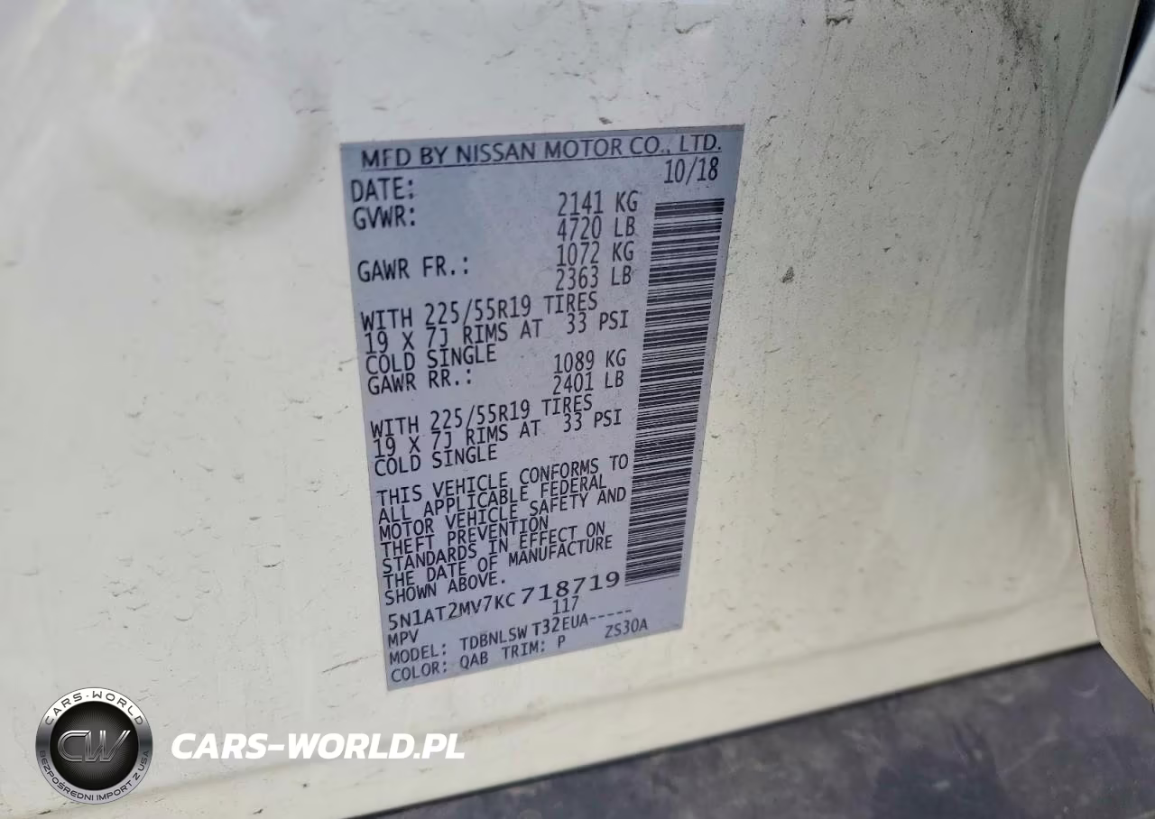 2019 Nissan Rogue Sl VIN:5N1AT2MV7KC718719 - 13