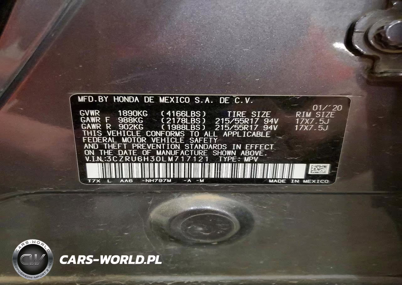 2020 Honda Hr-V Lx VIN:3CZRU6H30LM717121 - 14
