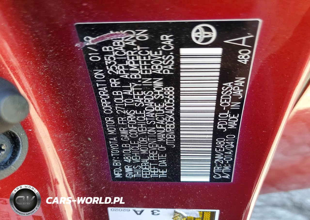 2019 Toyota Mirai Base VIN:JTDBVRBD5KA005688 - 12