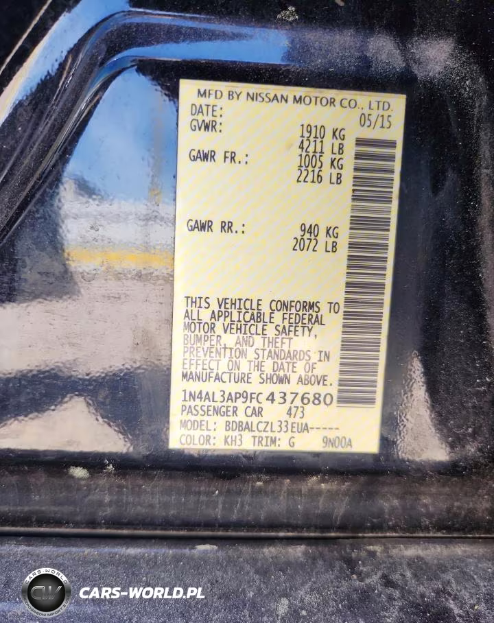 2015 Nissan Altima VIN:1N4AL3AP9FC437680 - 12