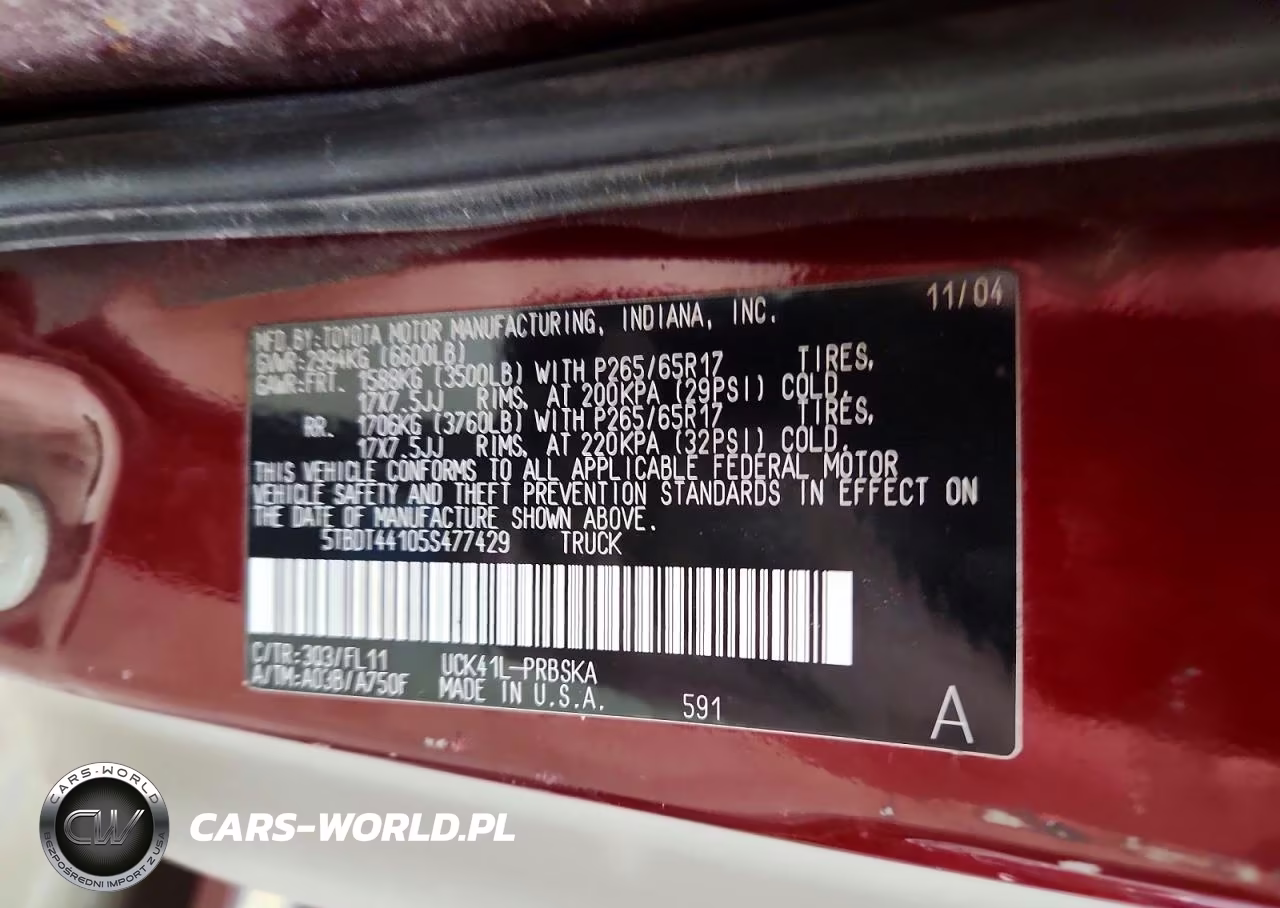 2005 Toyota Tundra Double Cab Sr5 VIN:5TBDT44105S477429 - 12
