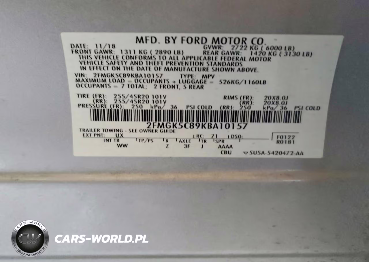 2019 Ford Flex Sel VIN:2FMGK5C89KBA10157 - 13