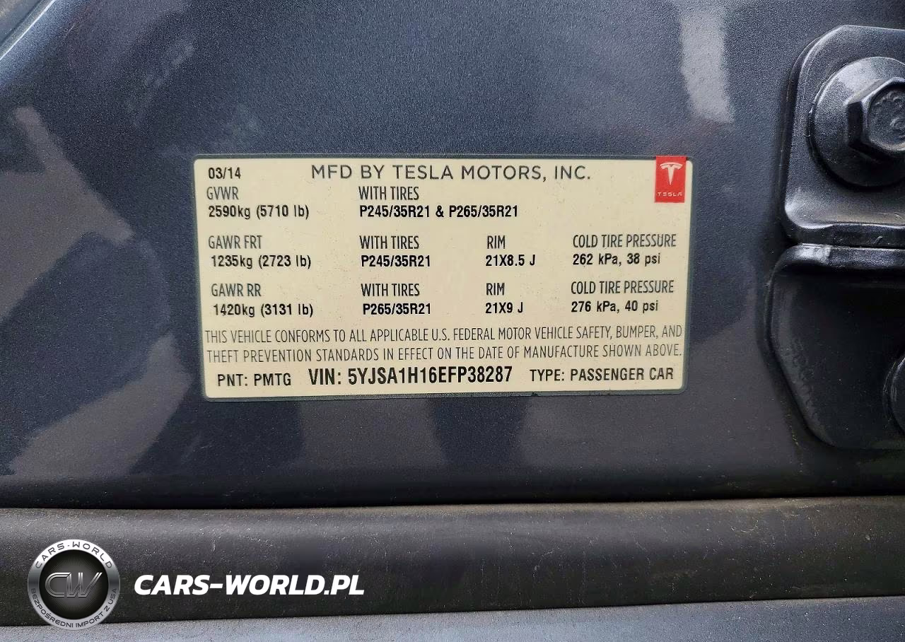 2014 Tesla Model S VIN:5YJSA1H16EFP38287 - 12