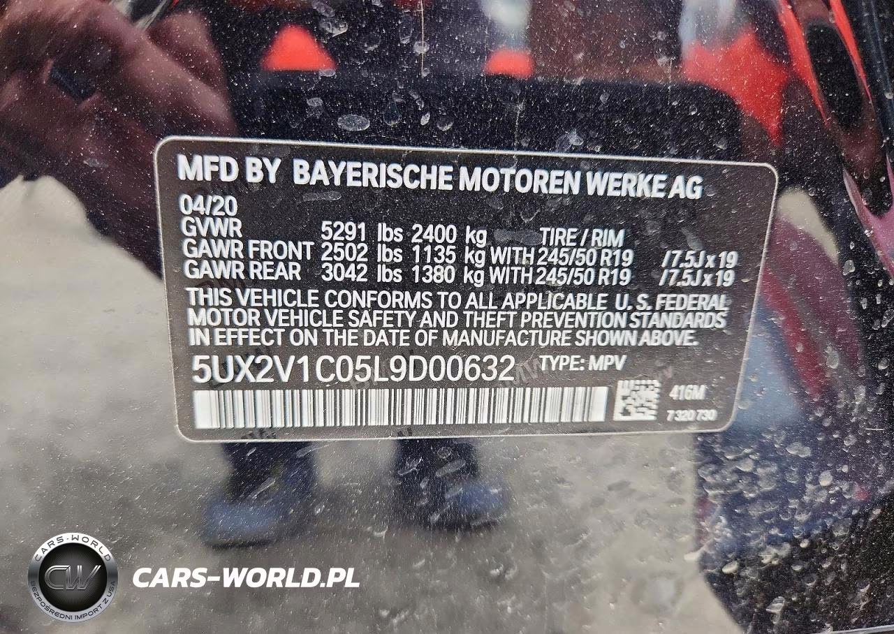 2020 BMW X4 xDrive30I VIN:5UX2V1C05L9D00632 - 13