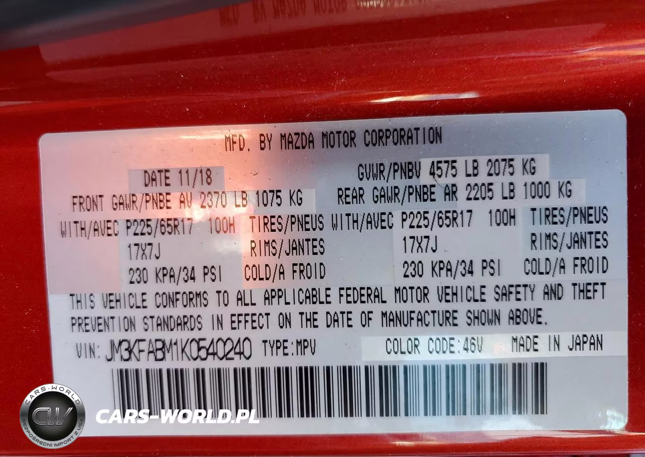 2019 Mazda Cx-5 Sport VIN:JM3KFABM1K0540240 - 14