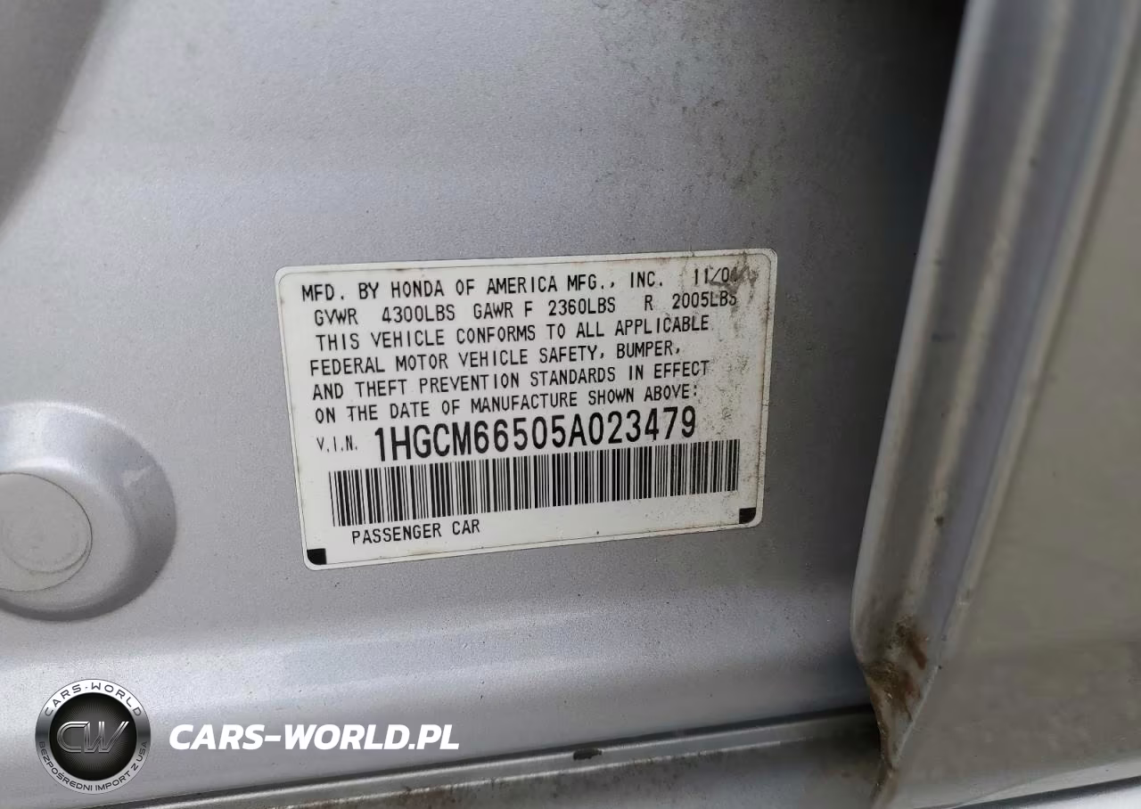 2005 Honda Accord Ex VIN:1HGCM66505A023479 - 12