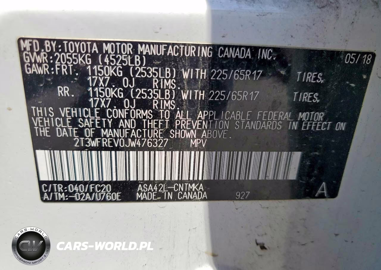 2018 Toyota Rav4 Xle VIN:2T3WFREV0JW476327 - 13