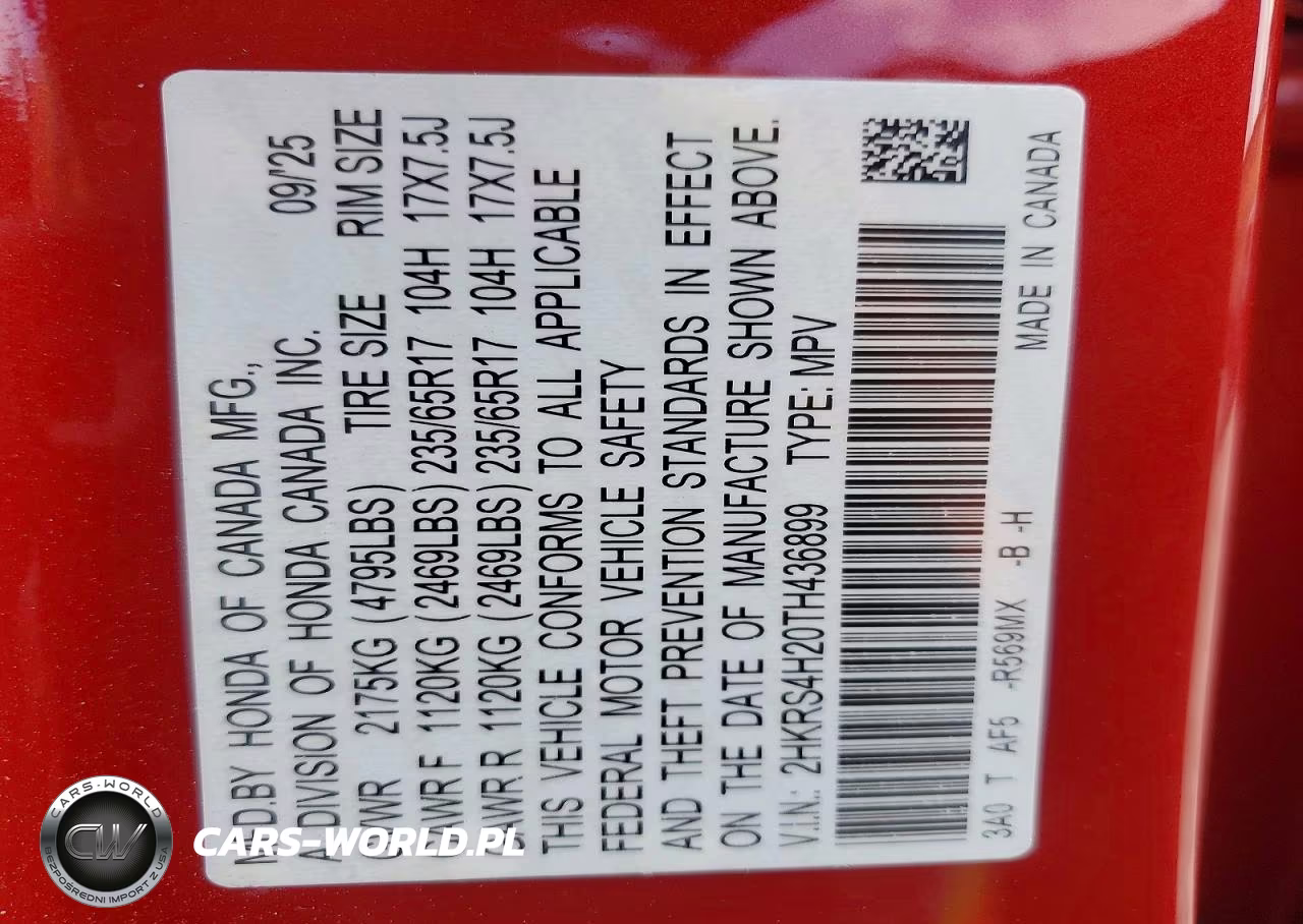 2026 Honda Cr-V Lx VIN:2HKRS4H20TH436899 - 13