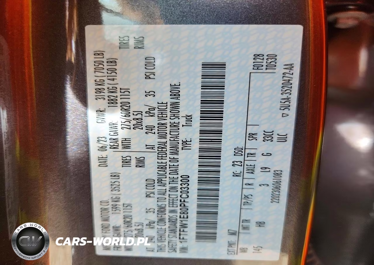 2023 Ford F150 Supercrew VIN:1FTFW1E80PFC03300 - 12