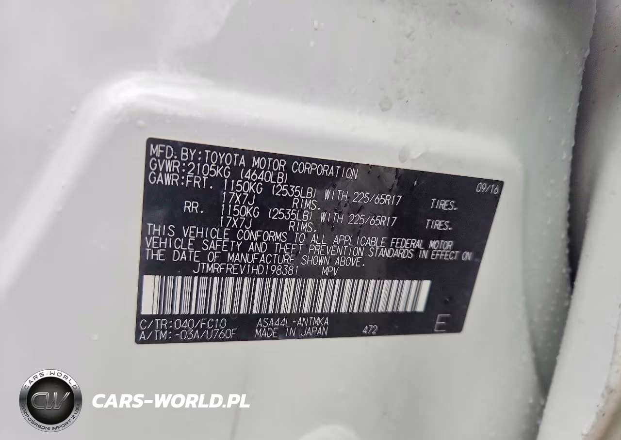 2017 Toyota Rav4 Xle VIN:JTMRFREV1HD198381 - 12