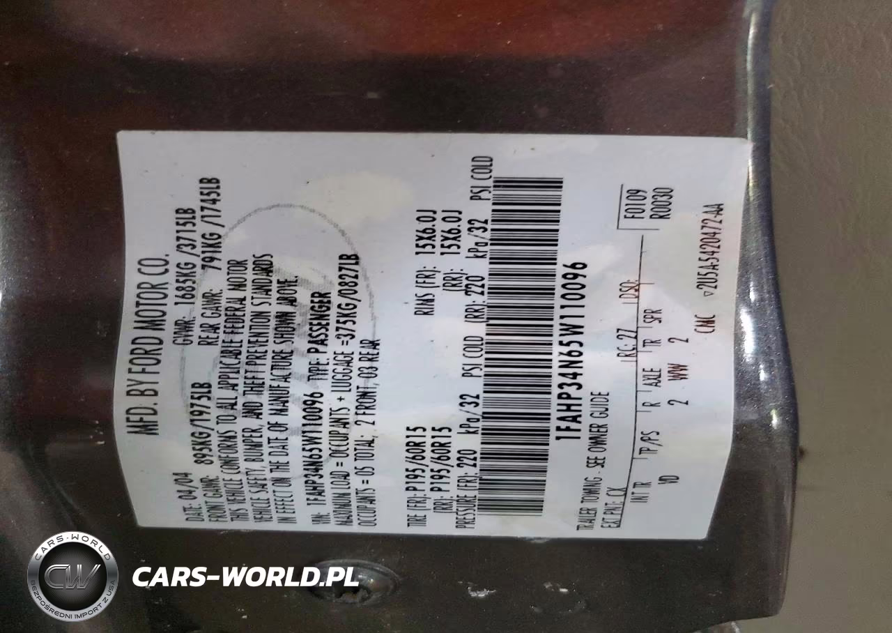 2005 Ford Focus Zx4 VIN:1FAHP34N65W110096 - 12