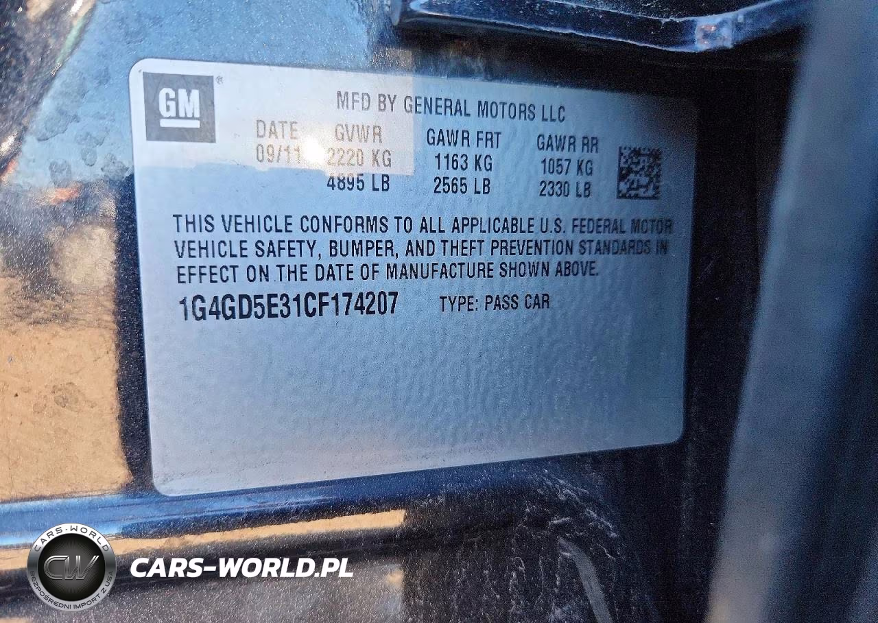 2012 Buick Lacrosse Premium VIN:1G4GD5E31CF174207 - 12