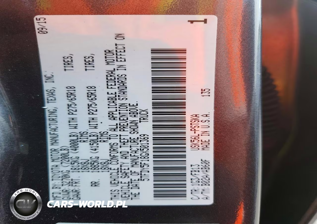 2016 Toyota Tundra Sr5 VIN:5TFDY5F18GX501369 - 12