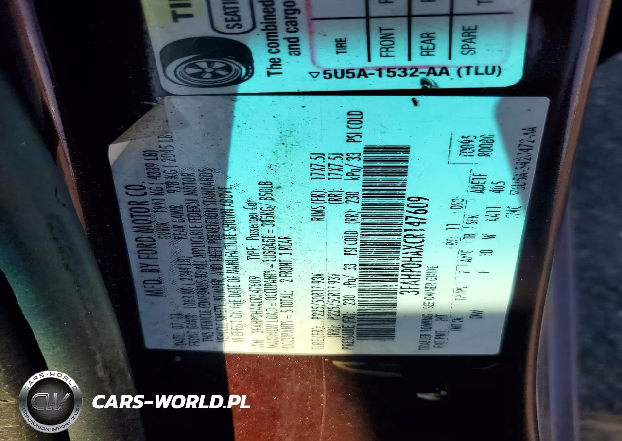2012 Ford Fusion Se VIN:3FAHP0HAXCR147609 - 12