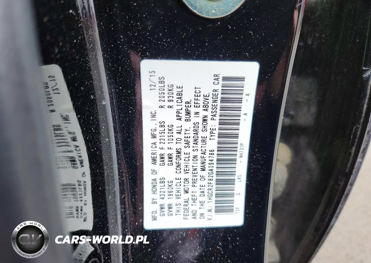 2016 Honda Accord Exl VIN:1HGCR2F82GA094786 - 12