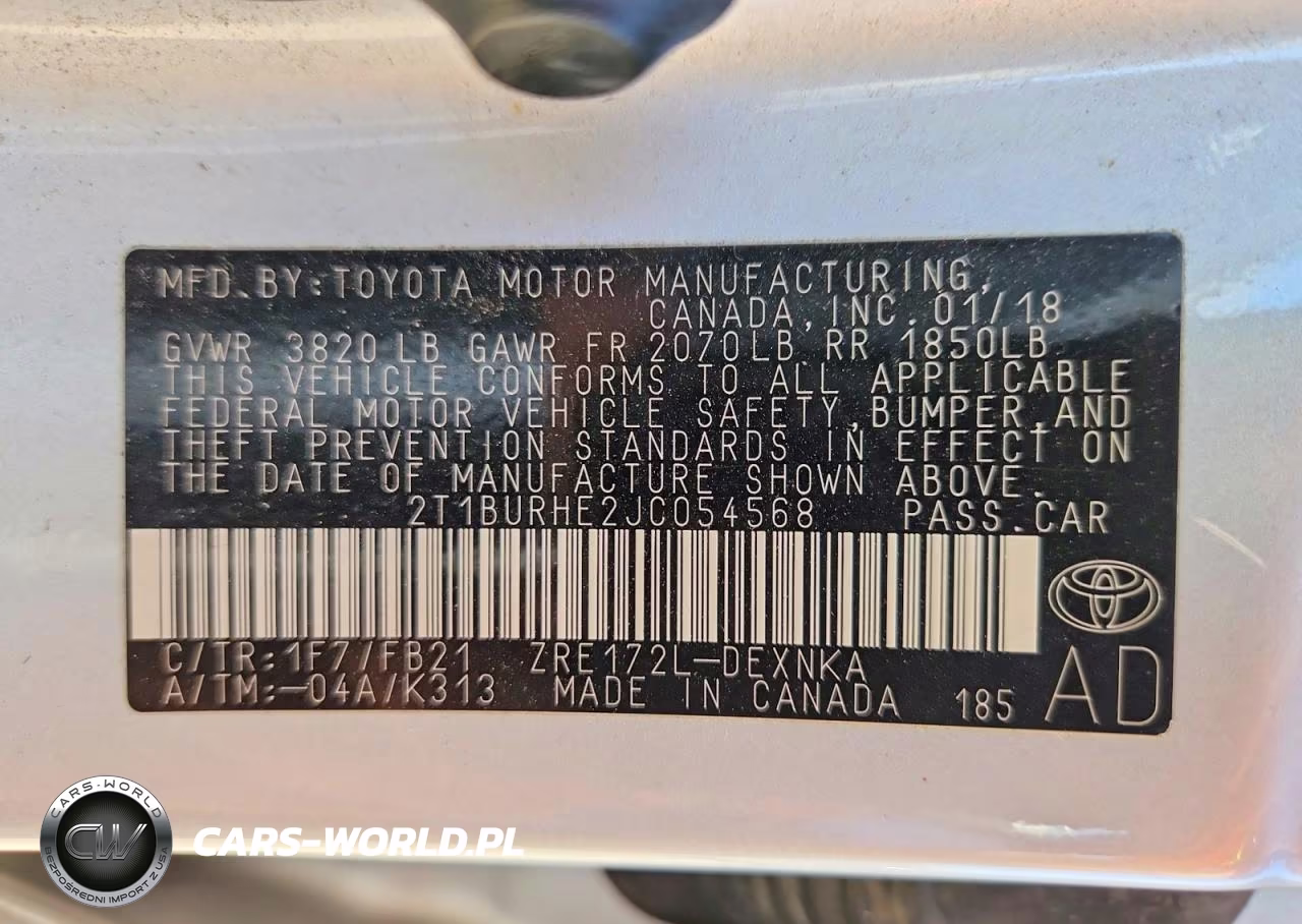 2018 Toyota Corolla Le VIN:2T1BURHE2JC054568 - 12