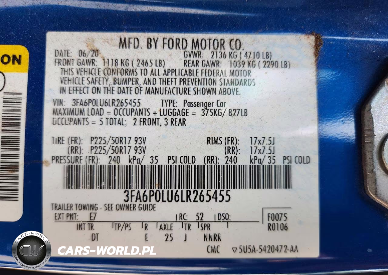 2020 Ford Fusion Se VIN:3FA6P0LU6LR265455 - 12