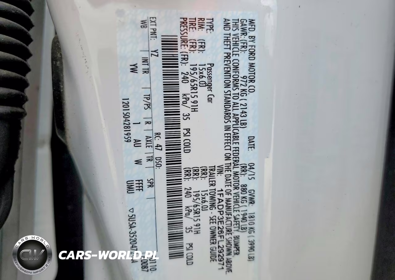 2015 Ford Focus S VIN:1FADP3E26FL292971 - 12
