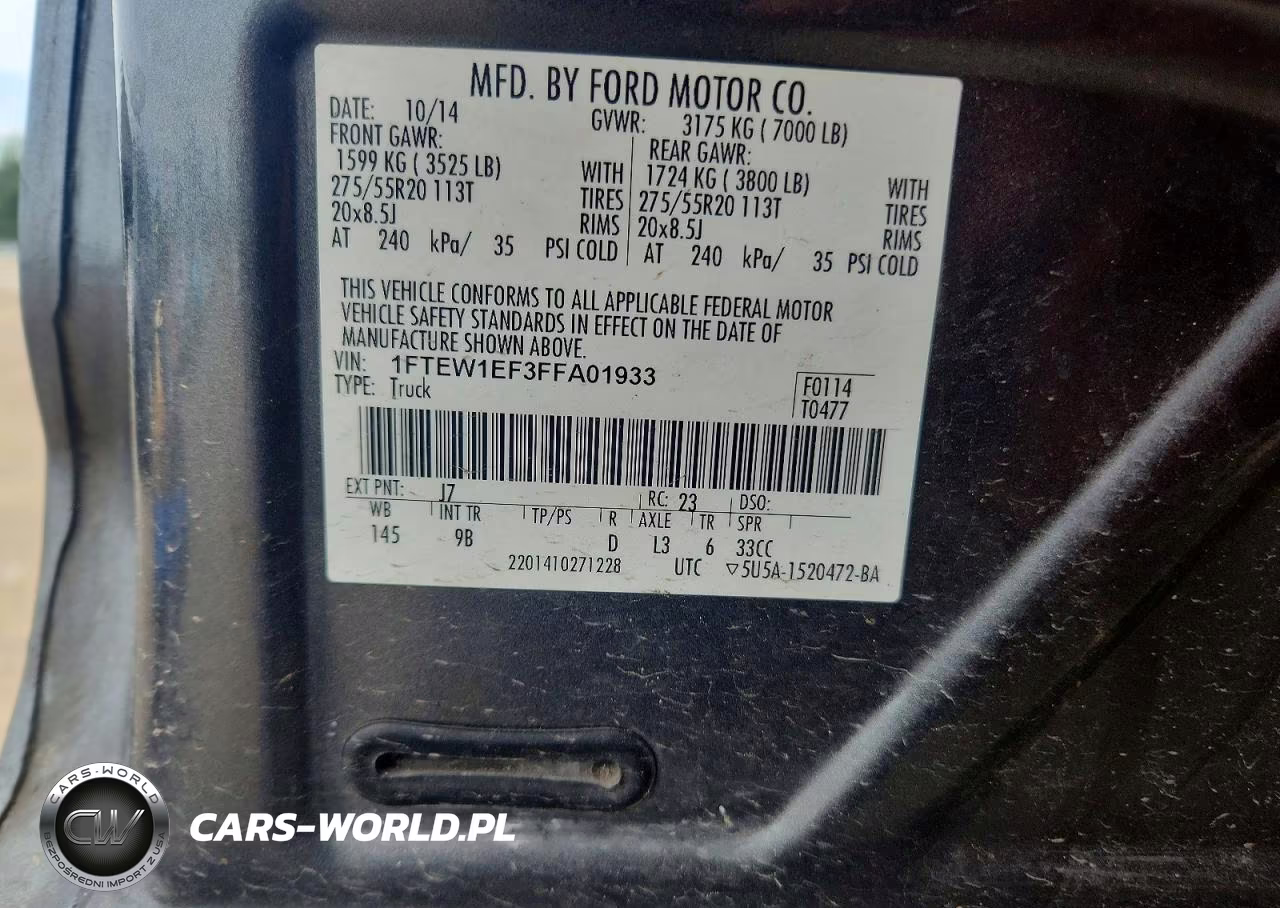 2015 Ford F150 Supercrew VIN:1FTEW1EF3FFA01933 - 12