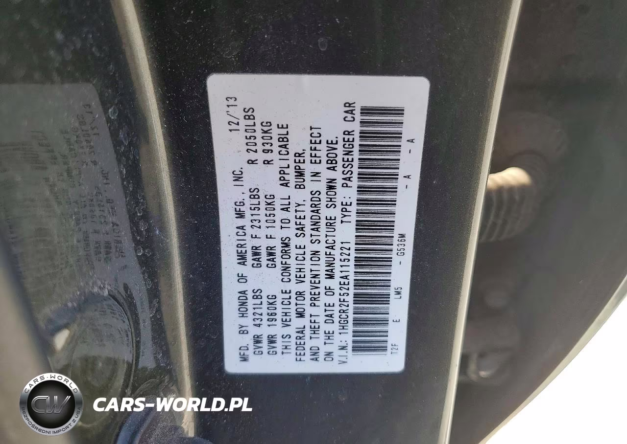 2014 Honda Accord Sport VIN:1HGCR2F52EA115221 - 12