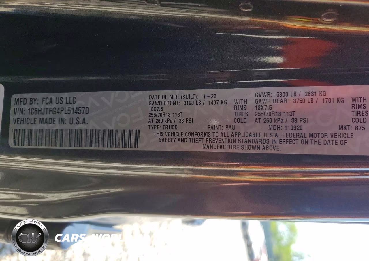 2023 Jeep Gladiator Overland VIN:1C6HJTFG4PL514570 - 13