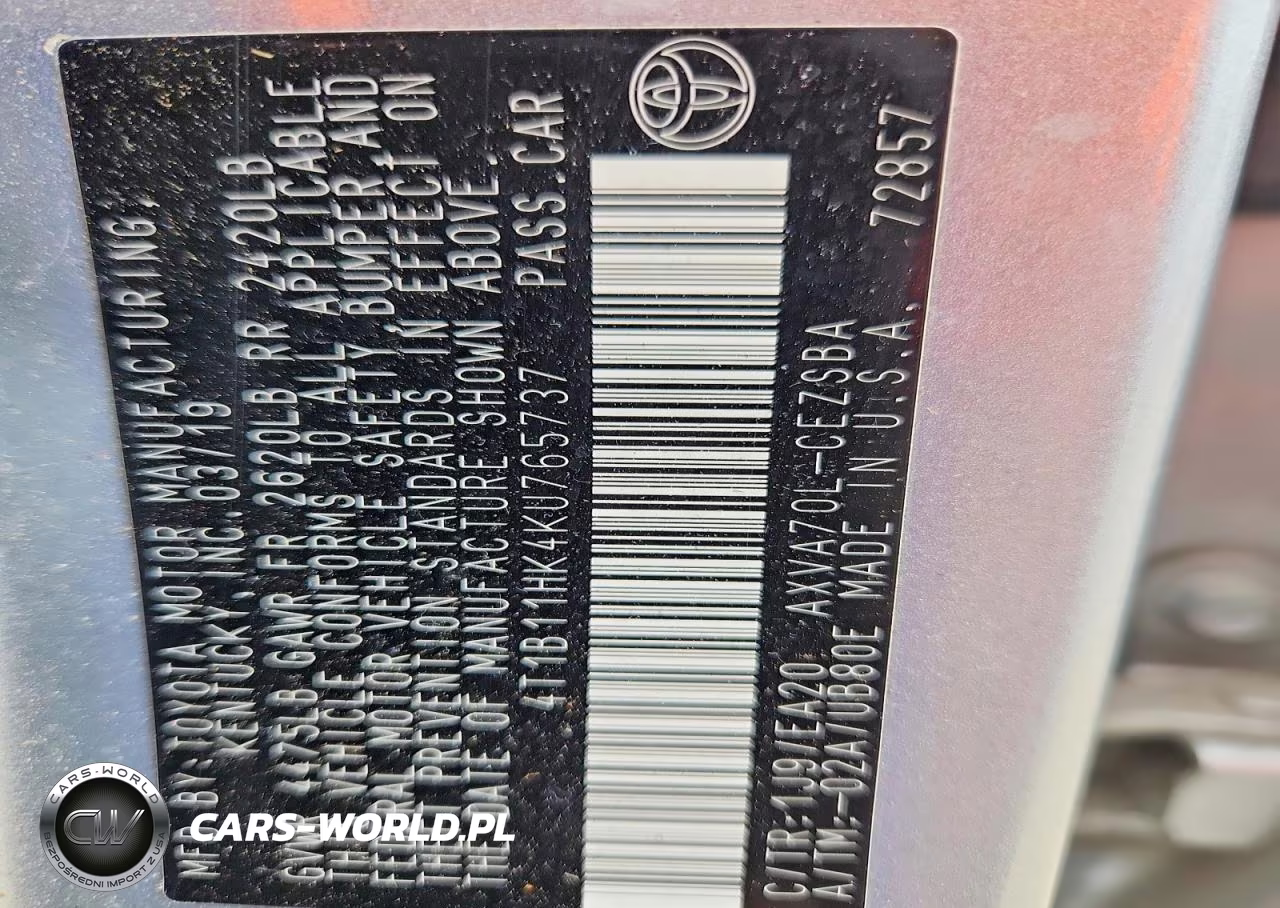 2019 Toyota Camry Se VIN:4T1B11HK4KU765737 - 12
