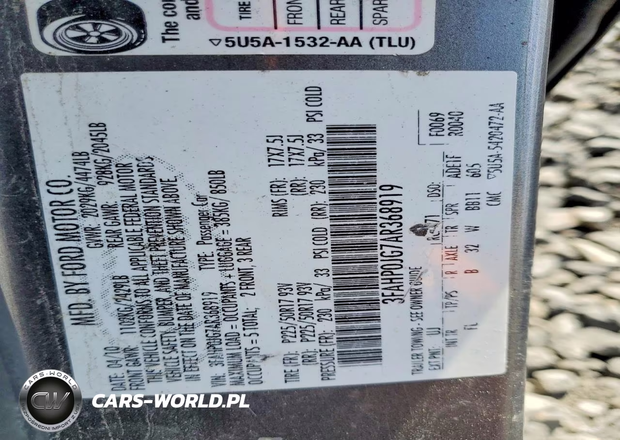 2010 Ford Fusion Sel VIN:3FAHP0JG7AR368919 - 12