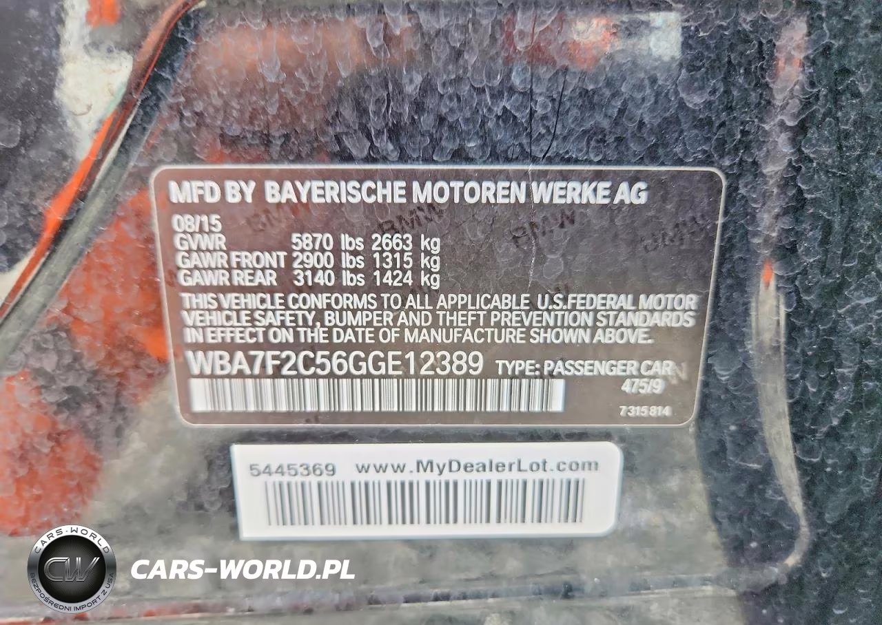 2016 BMW 750 Xi VIN:WBA7F2C56GGE12389 - 12