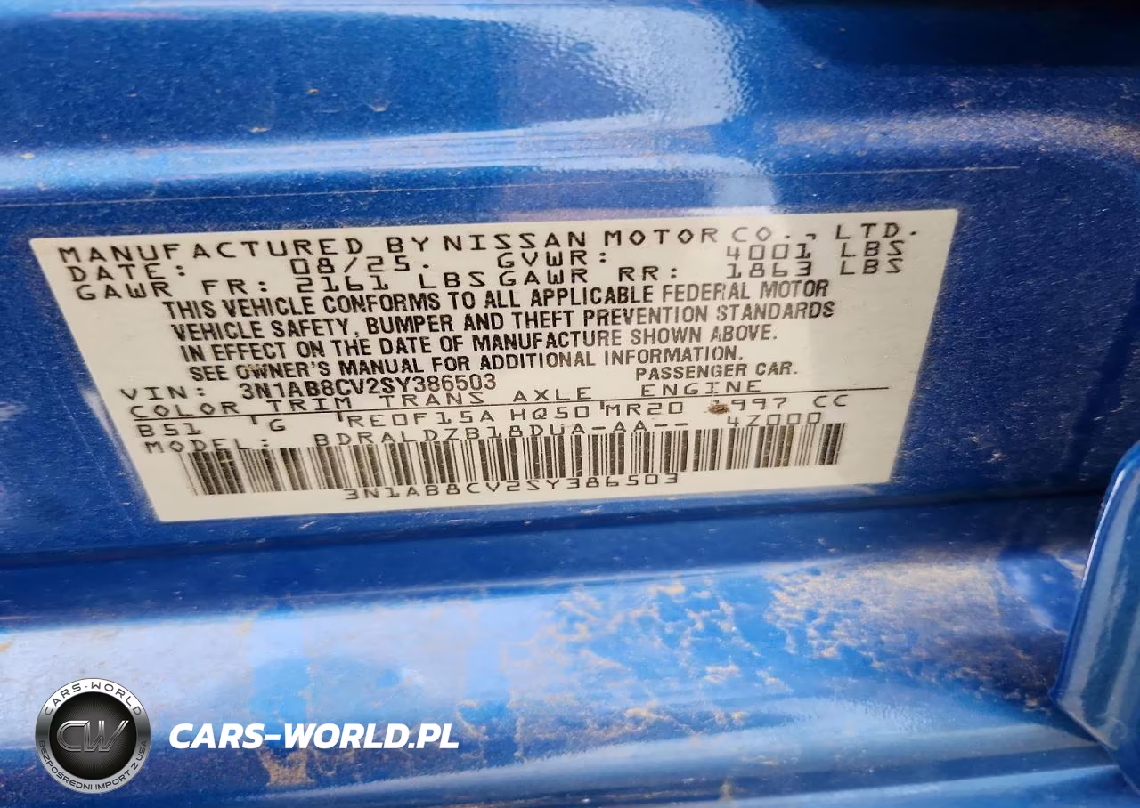 2025 Nissan Sentra Sv VIN:3N1AB8CV2SY386503 - 12