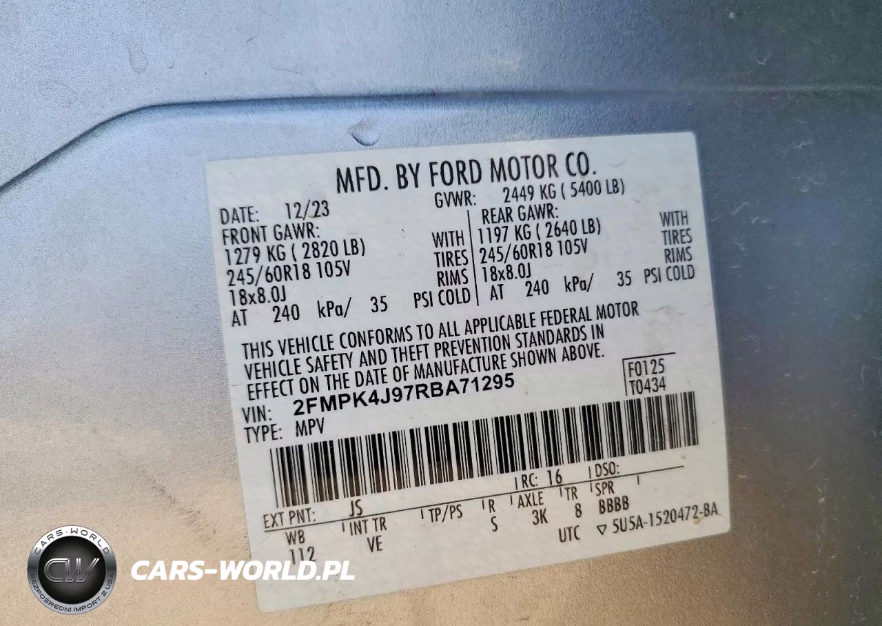 2024 Ford Edge Sel VIN:2FMPK4J97RBA71295 - 12