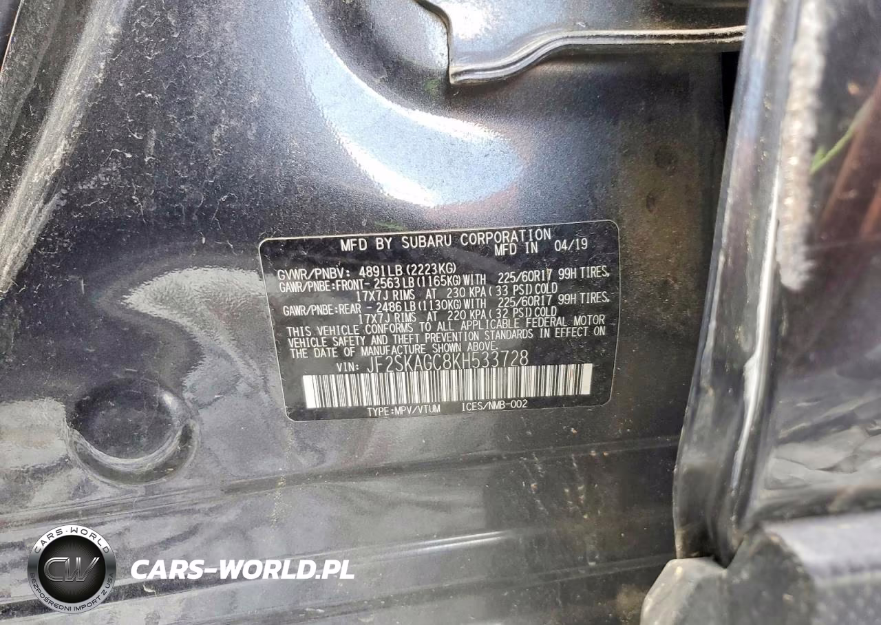 2019 Subaru Forester Premium VIN:JF2SKAGC8KH533728 - 13