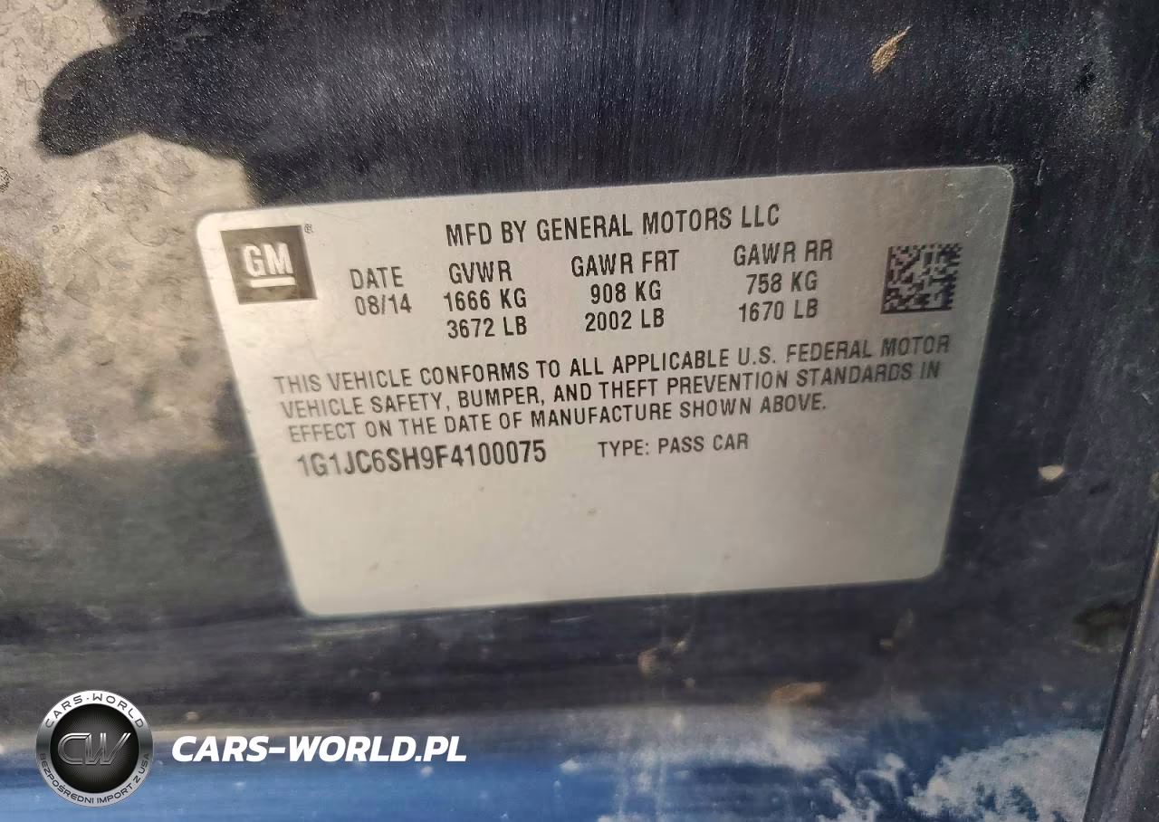 2015 Chev Sonic Ls Automatic VIN:1G1JC6SH9F4100075 - 12