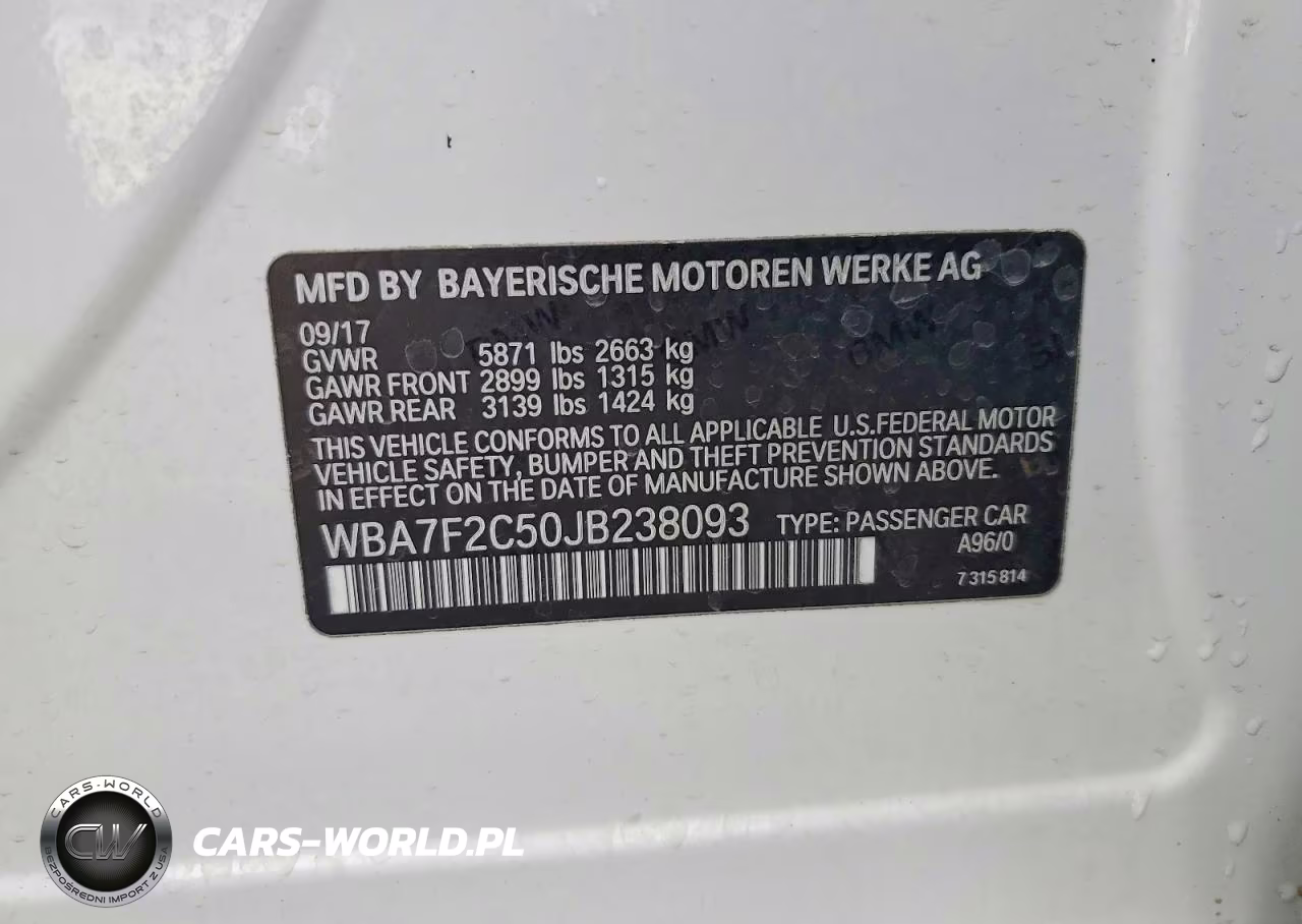 2018 BMW 750 Xi VIN:WBA7F2C50JB238093 - 12