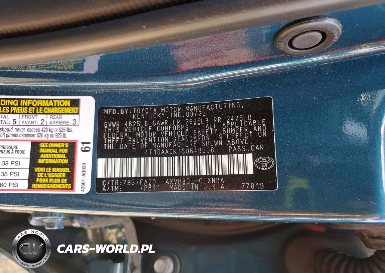 2025 Toyota Camry Le VIN:4T1DAACK1SU649508 - 12