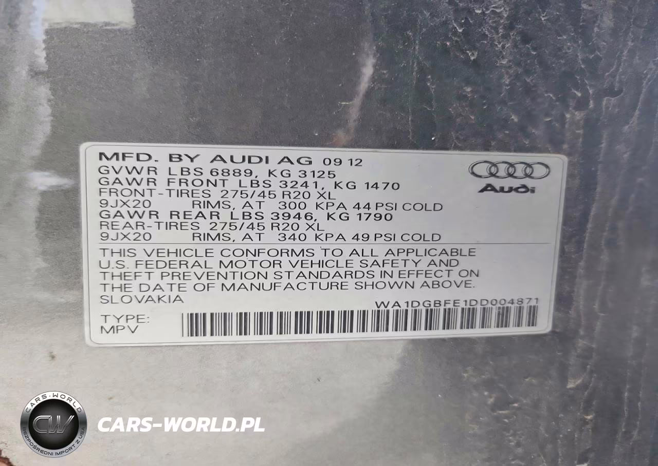 2013 Audi Q7 Prestige VIN:WA1DGBFE1DD004871 - 13