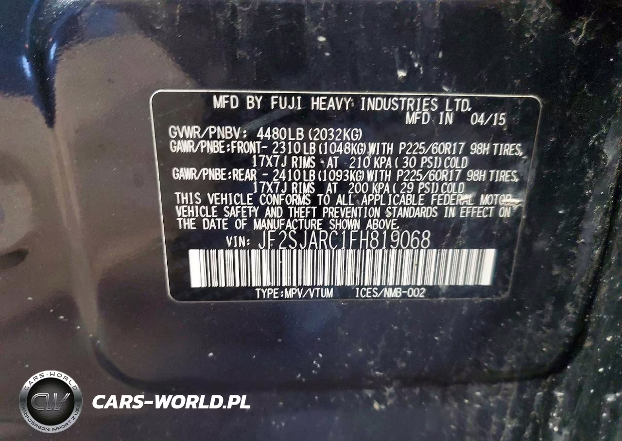 2015 Subaru Forester 2.5I Limited VIN:JF2SJARC1FH819068 - 13