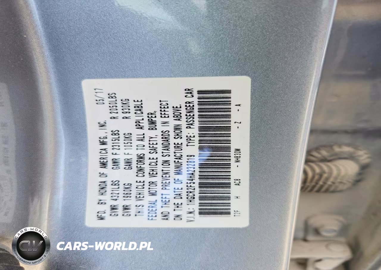 2017 Honda Accord Sport VIN:1HGCR2F54HA232819 - 12