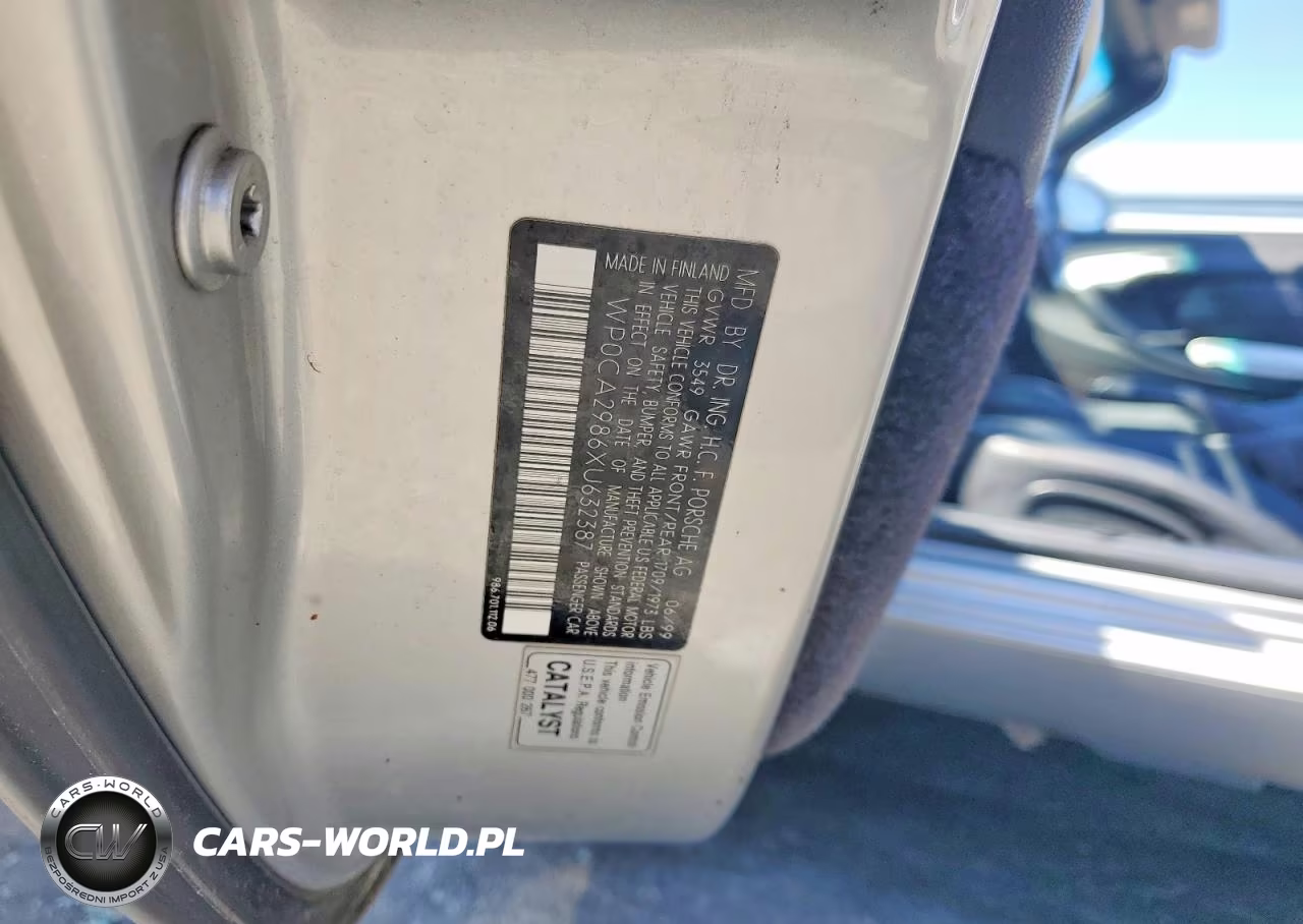 1999 Porsche Boxster VIN:WP0CA2986XU632387 - 12