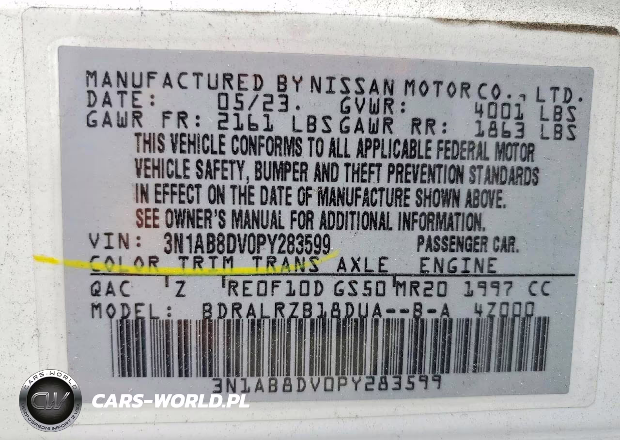 2023 Nissan Sentra Sr VIN:3N1AB8DV0PY283599 - 12
