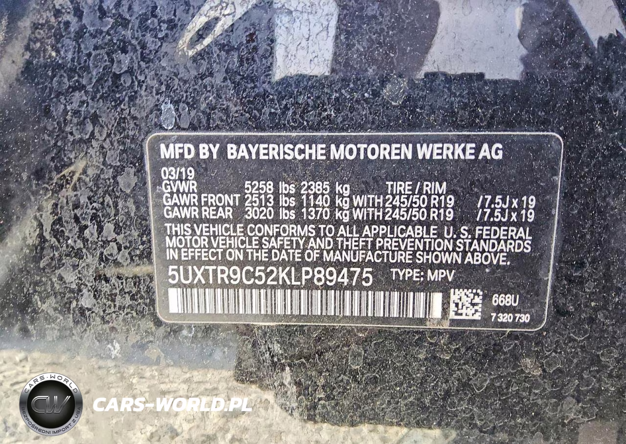 2019 BMW X3 xDrive30I VIN:5UXTR9C52KLP89475 - 13