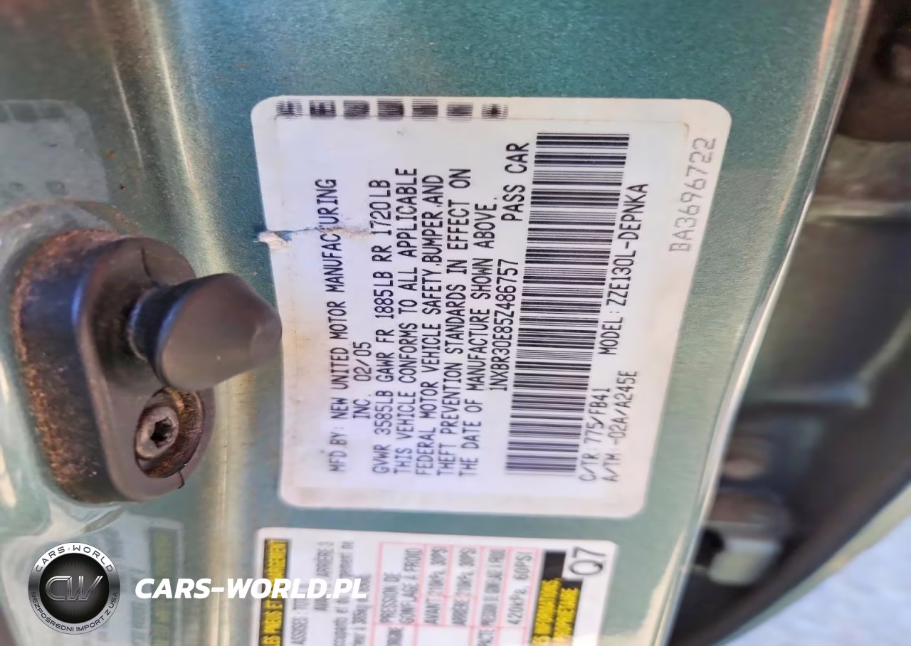 2005 Toyota Corolla Le VIN:1NXBR30E85Z486757 - 12