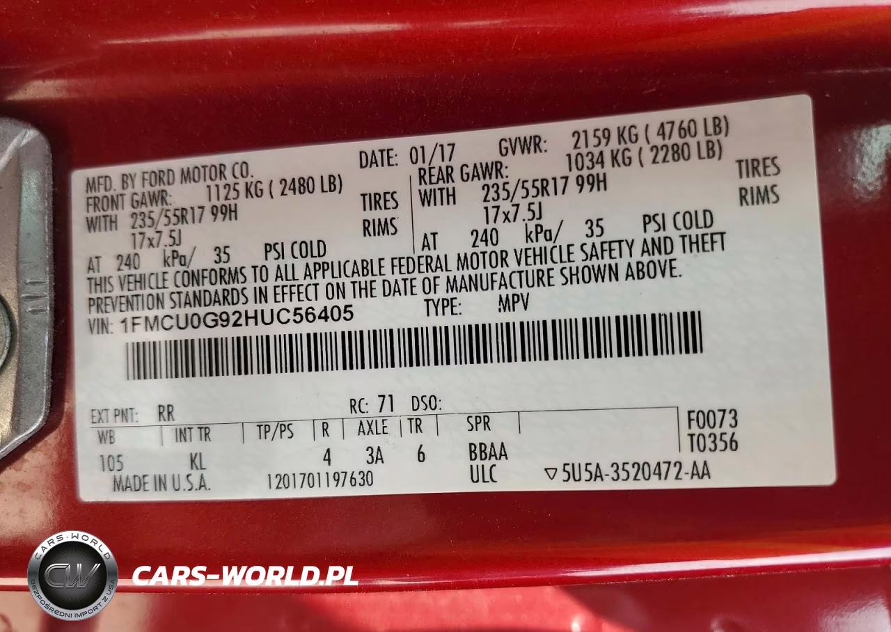 2017 Ford Escape Se VIN:1FMCU0G92HUC56405 - 13