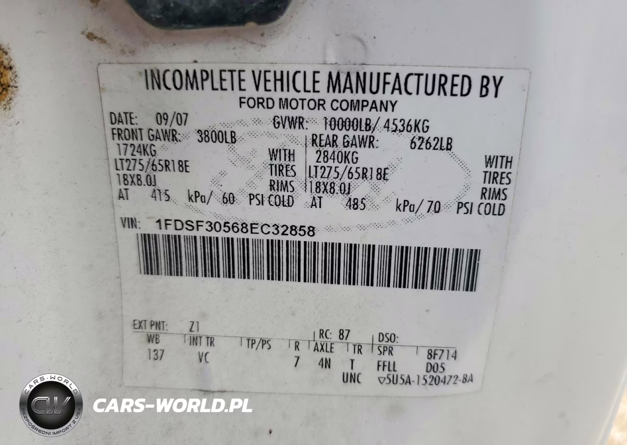 2008 Ford F350 Srw Super Duty VIN:1FDSF30568EC32858 - 12