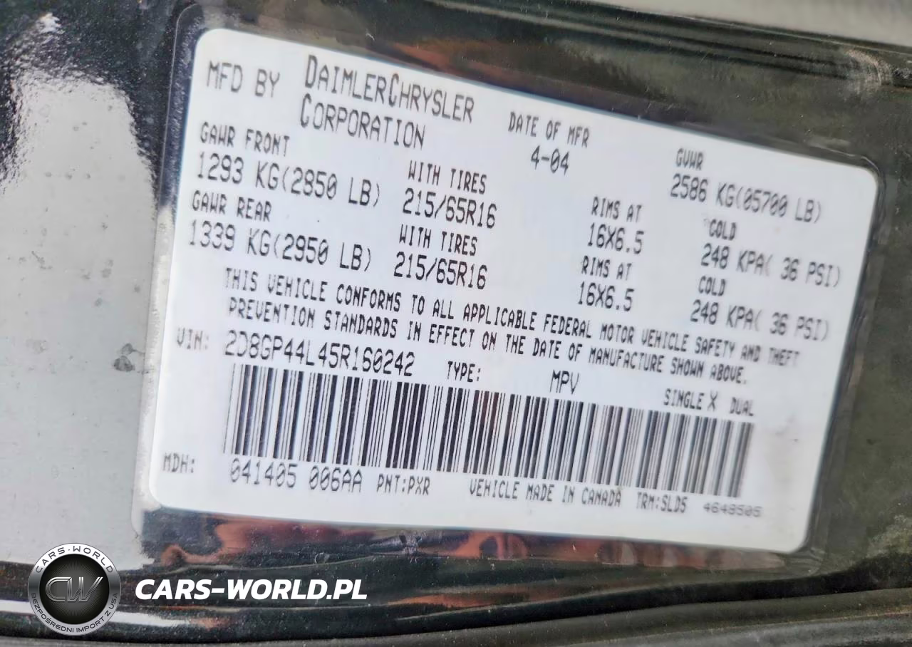 2005 Dodge Grand Caravan Sxt VIN:2D8GP44L45R160242 - 13