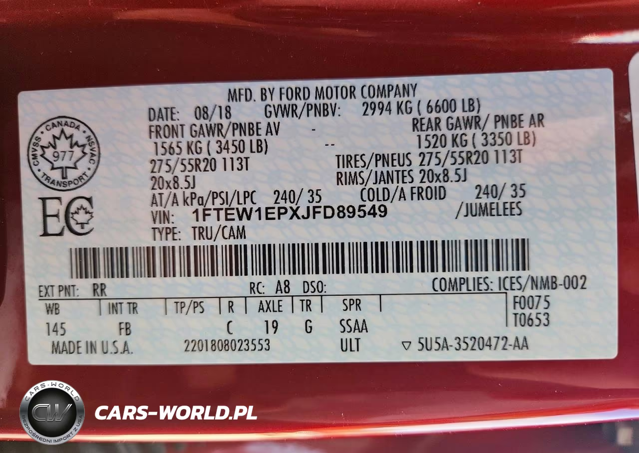 2018 Ford F150 Supercrew VIN:1FTEW1EPXJFD89549 - 12