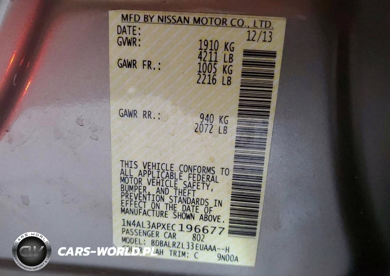 2014 Nissan Altima 2.5 S VIN:1N4AL3APXEC196677 - 12