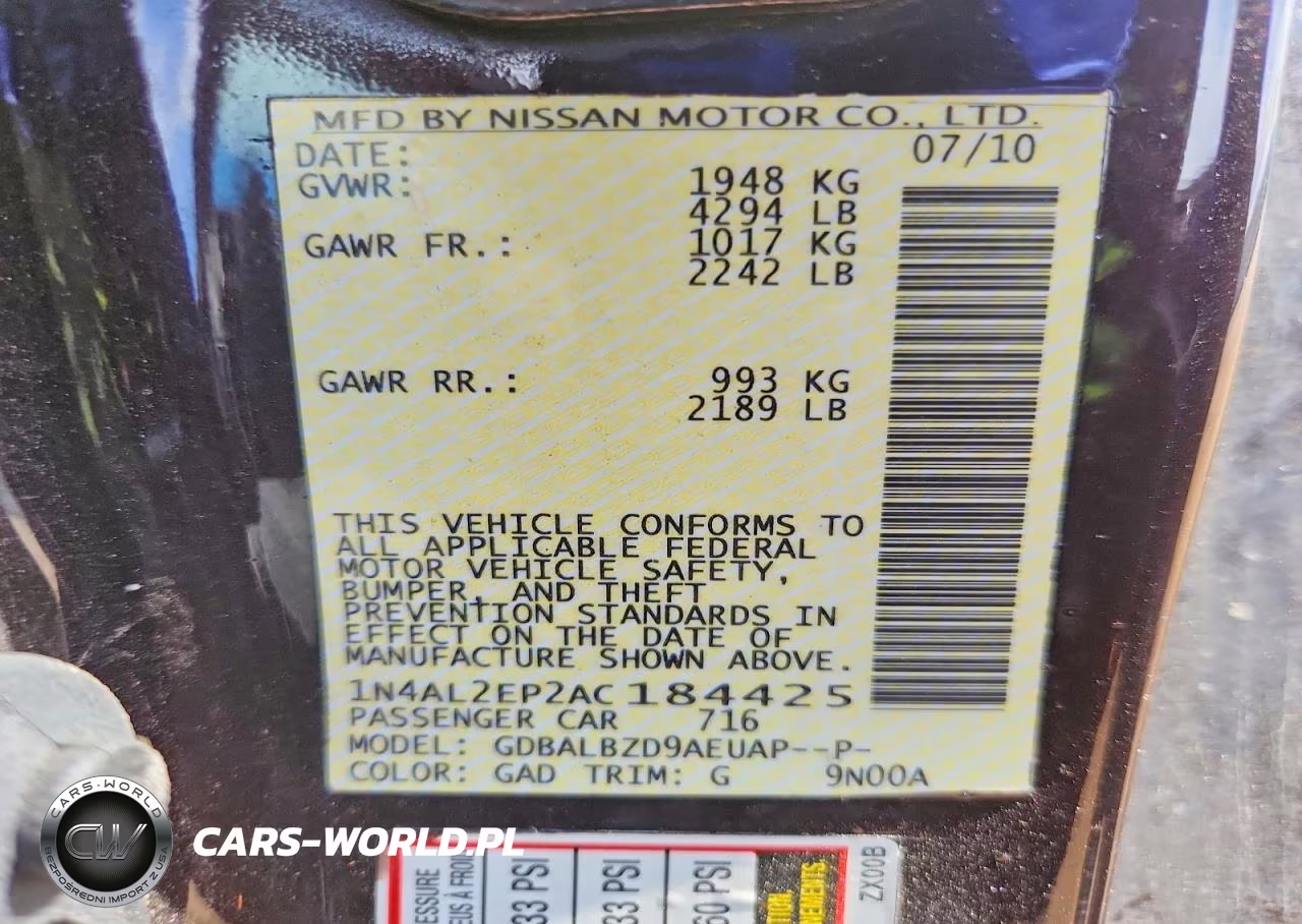 2010 Nissan Altima S VIN:1N4AL2EP2AC184425 - 12