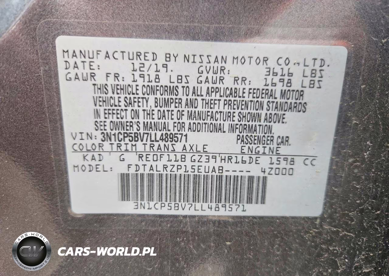 2020 Nissan Kicks S VIN:3N1CP5BV7LL489571 - 13