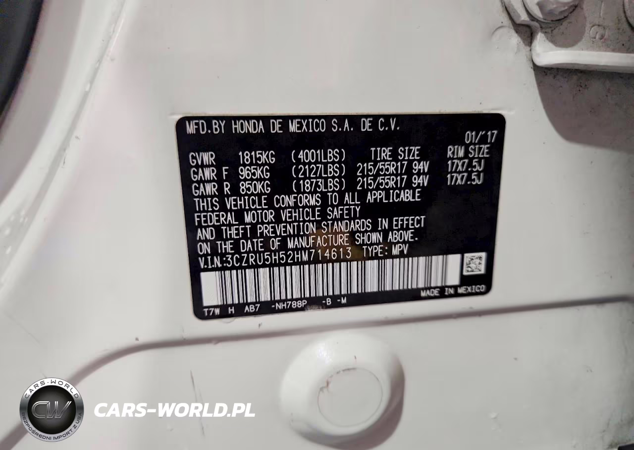 2017 Honda Hr-V Ex VIN:3CZRU5H52HM714613 - 12