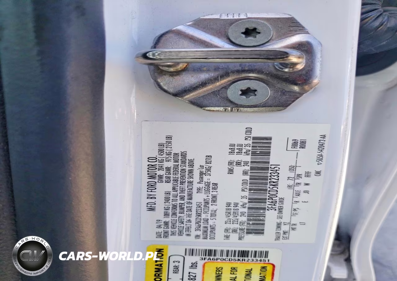 2019 Ford Fusion Sel VIN:3FA6P0CD5KR233451 - 12